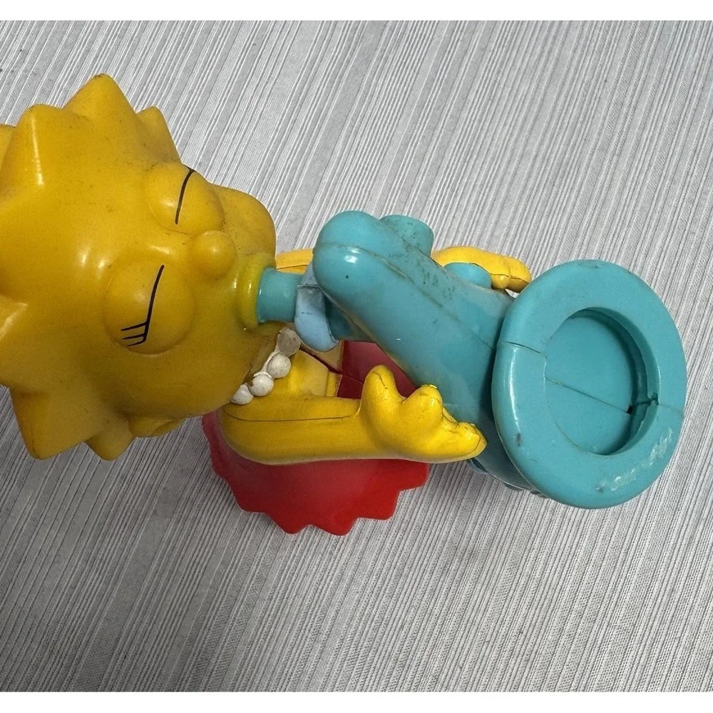 RARE Vintage The Simpsons 1997 Lisa Simpson Saxophone Subway Toy Working Whistle